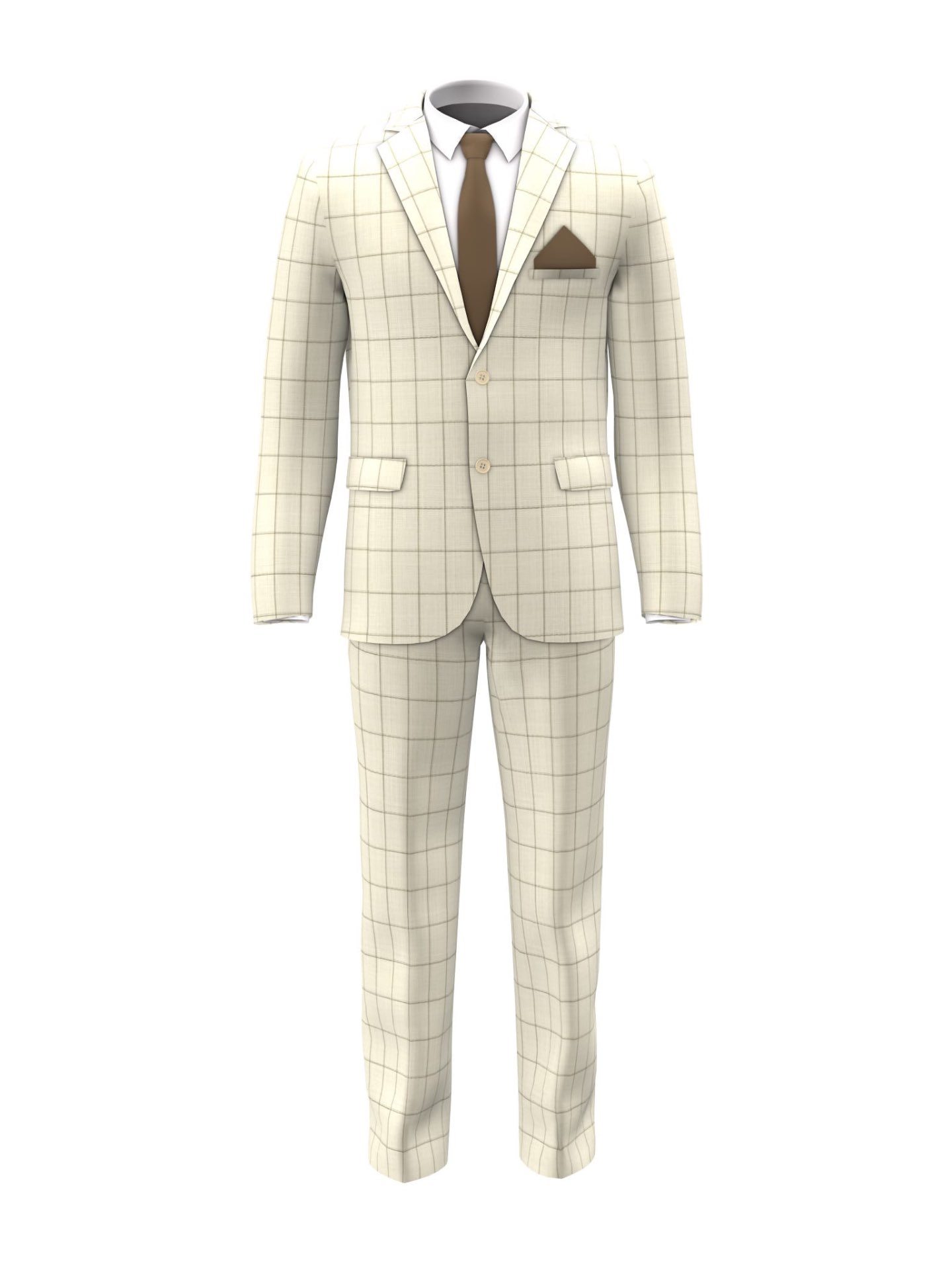 Holland & Sherry Cream and tan windowpane · Men’s suit inspiration